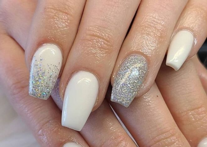 Elegant Ivory And Silver Nails Ideas