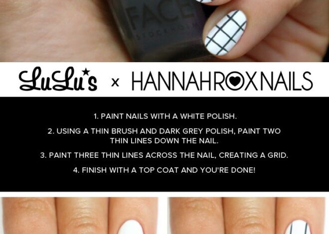 Chic Grid Pattern Nails Ideas