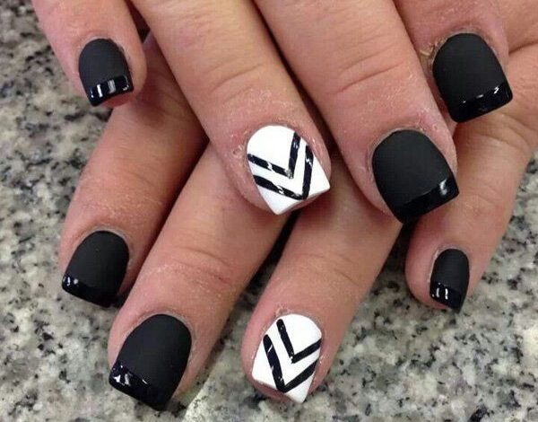 Matte Black And White Nails Ideas