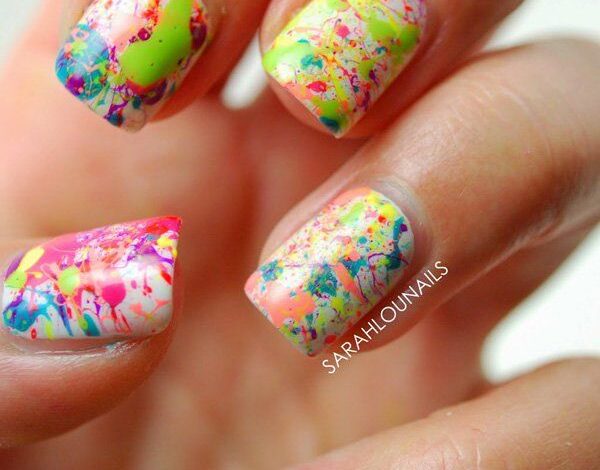 Artistic Splattered Paint Nails Ideas