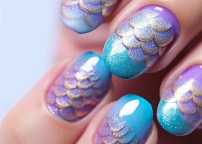 Shimmery Mermaid Tail Nails Ideas