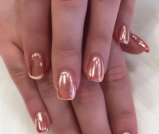 Glamorous Rose Gold Foil Nails Ideas