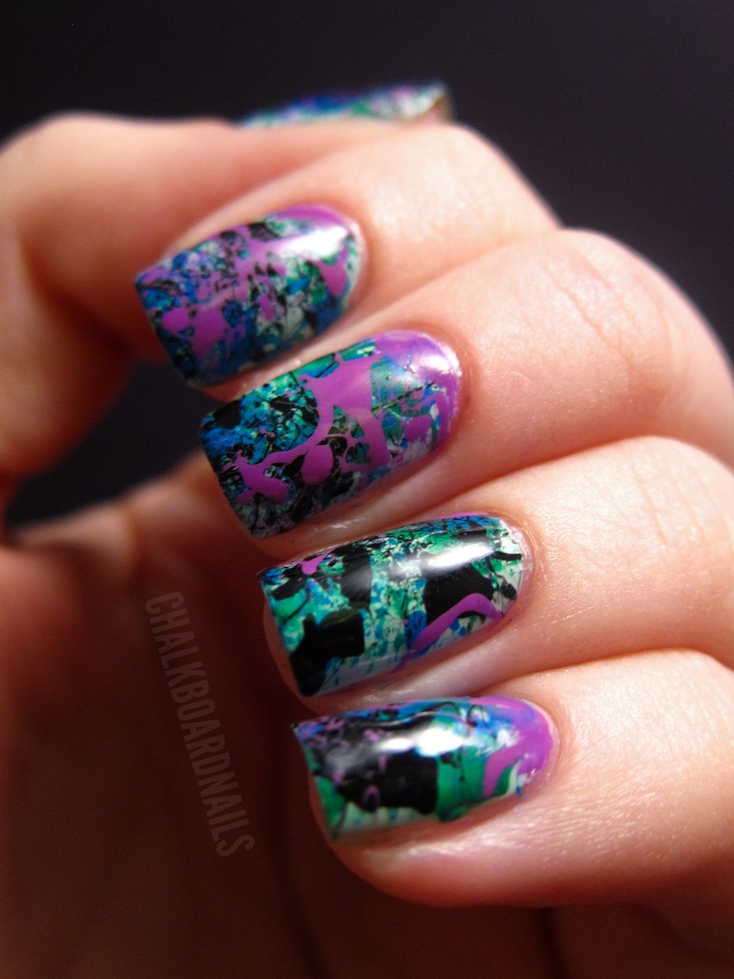 Modern Art Splatter Nails Ideas - NailsFlip