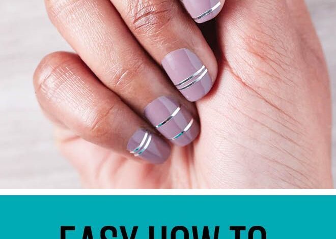 Chic Metallic Stripe Nails Ideas