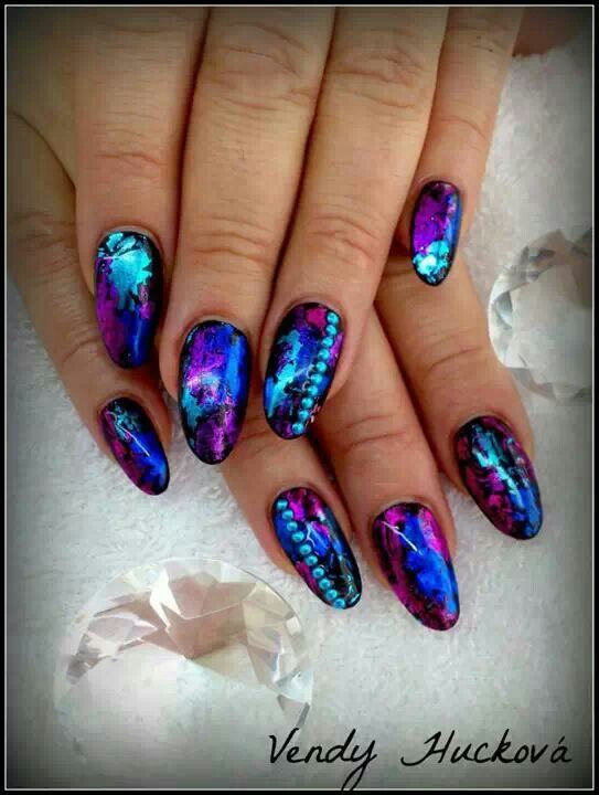 Glamorous Glitter And Foil Nails Ideas