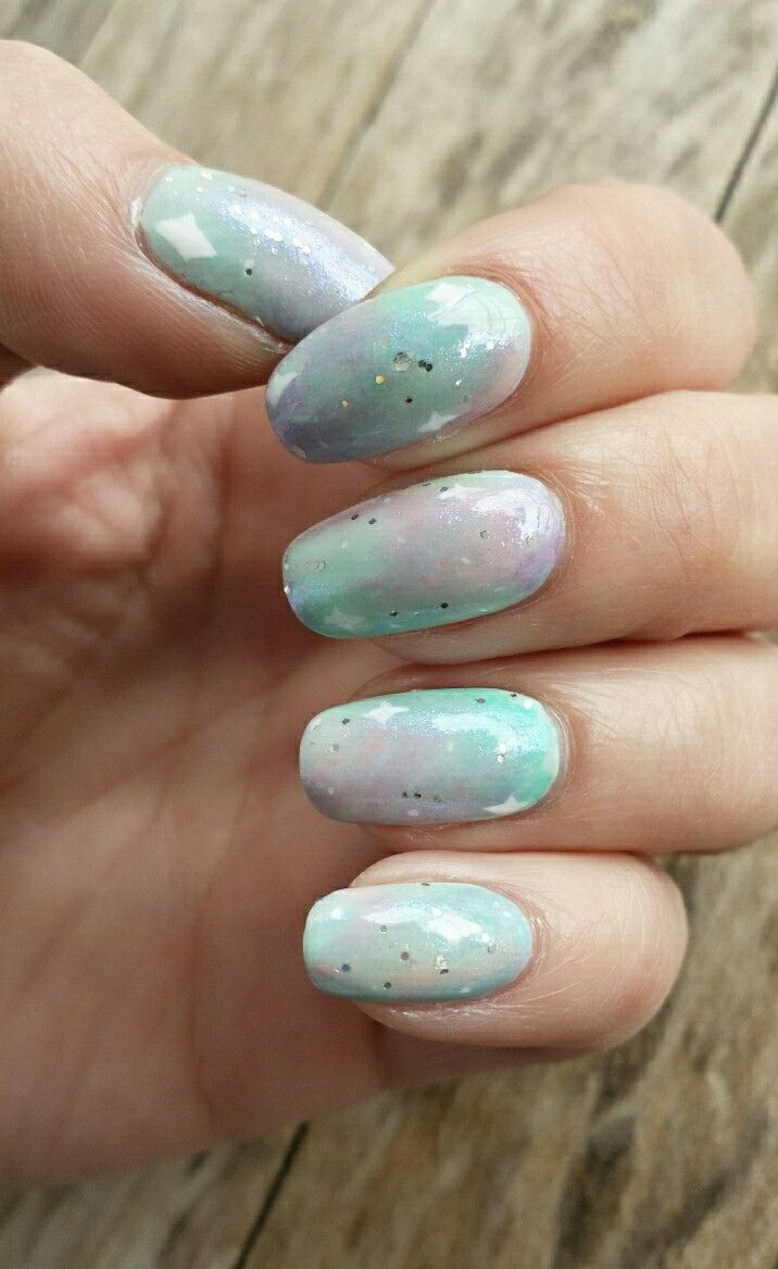 Pastel Galaxy Gradient Nails Ideas