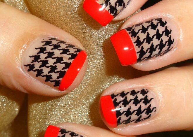 Chic Houndstooth Nails Ideas