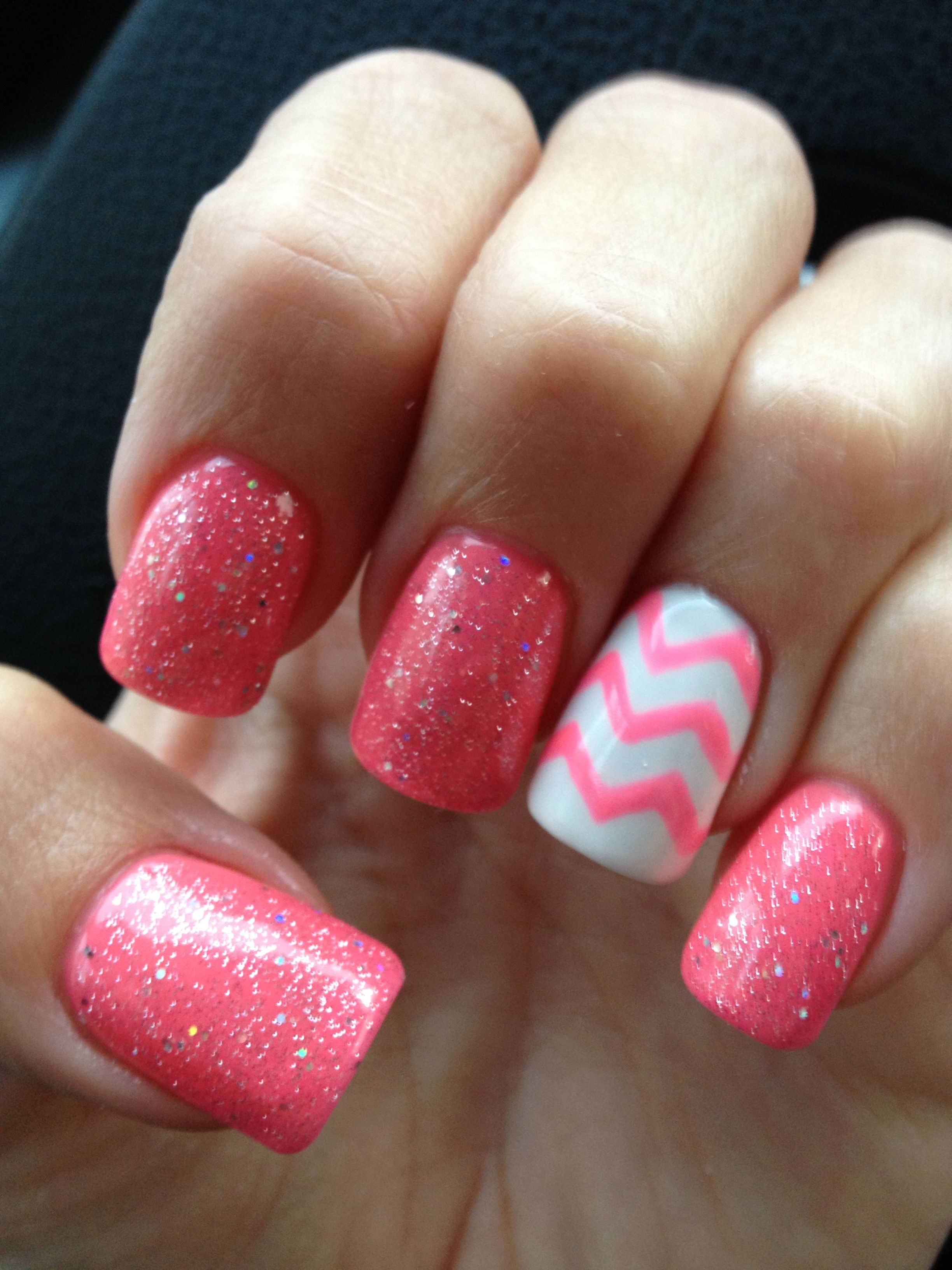 Pastel Chevron Nails Ideas