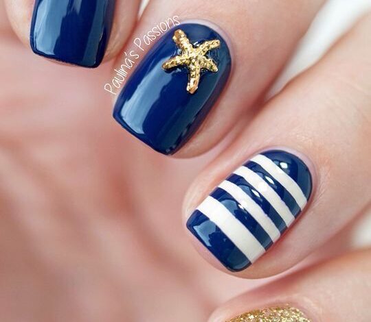 Chic Nautical Stripes Nails Ideas