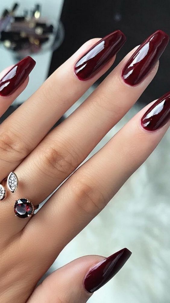 Sophisticated Wine Red Nails Ideas