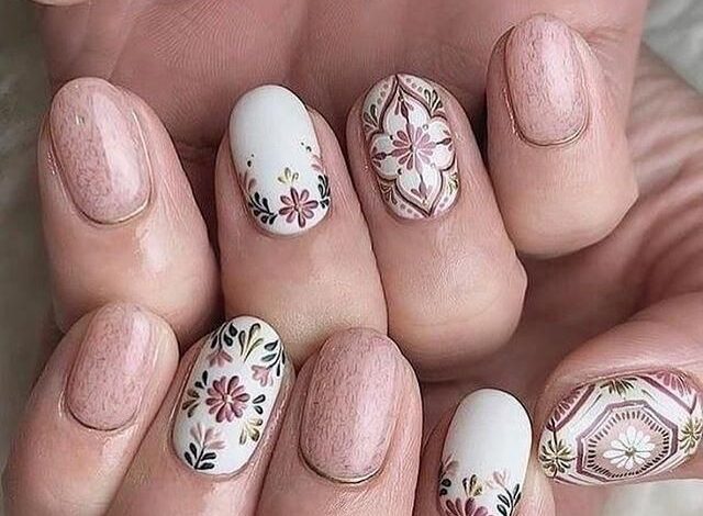 Boho Arrow Pattern Nails Ideas