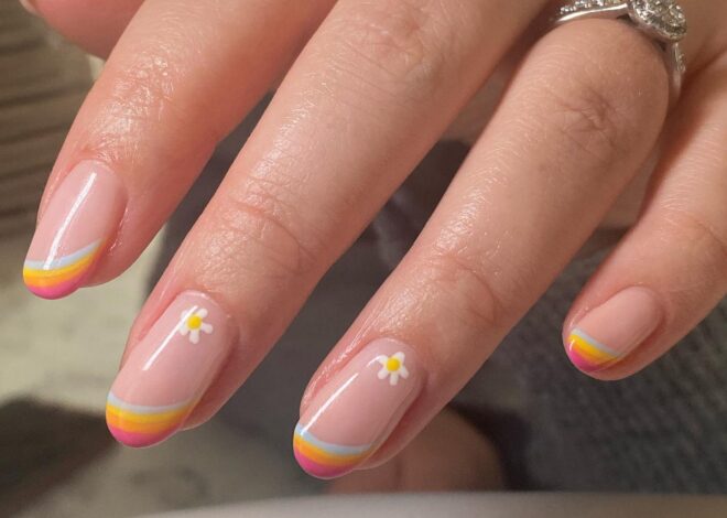 Pastel Rainbow Stripes Nails Ideas