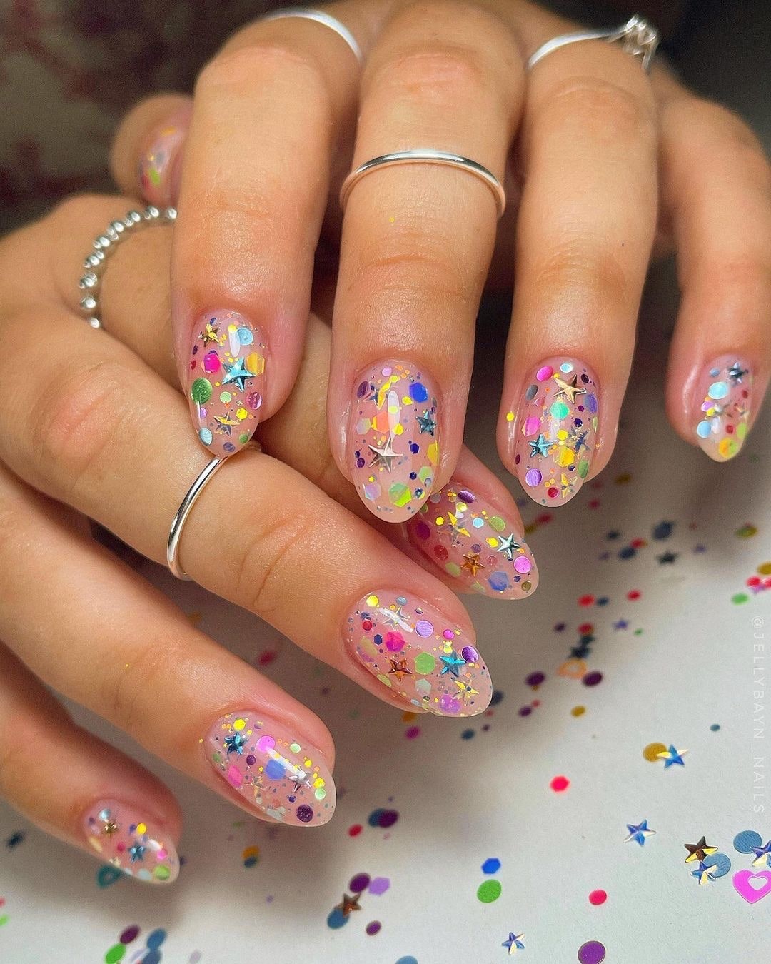 Playful Confetti Nails Ideas