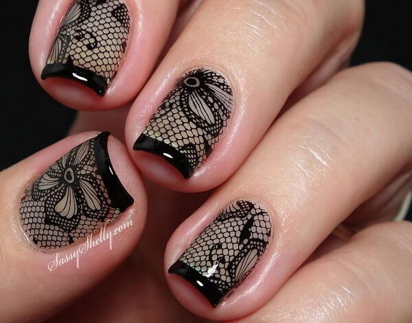 Sophisticated Lace Overlay Nails Ideas