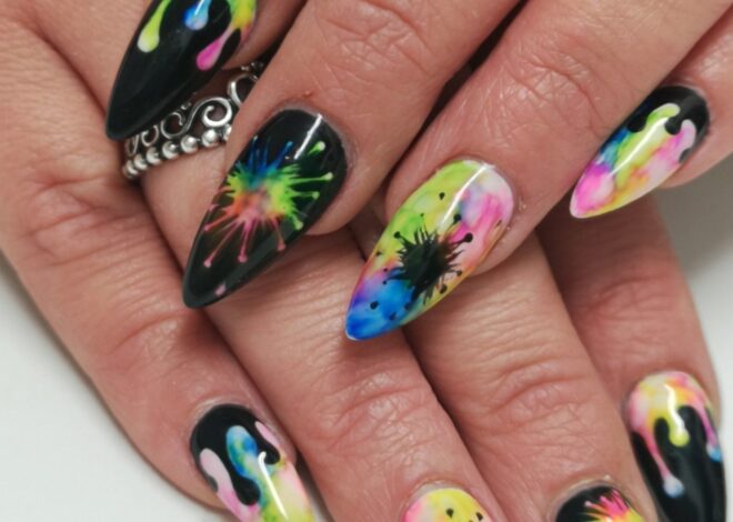 Bold Color Splash Nails Ideas