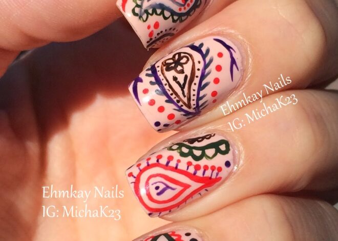 Vintage Paisley Pattern Nails Ideas