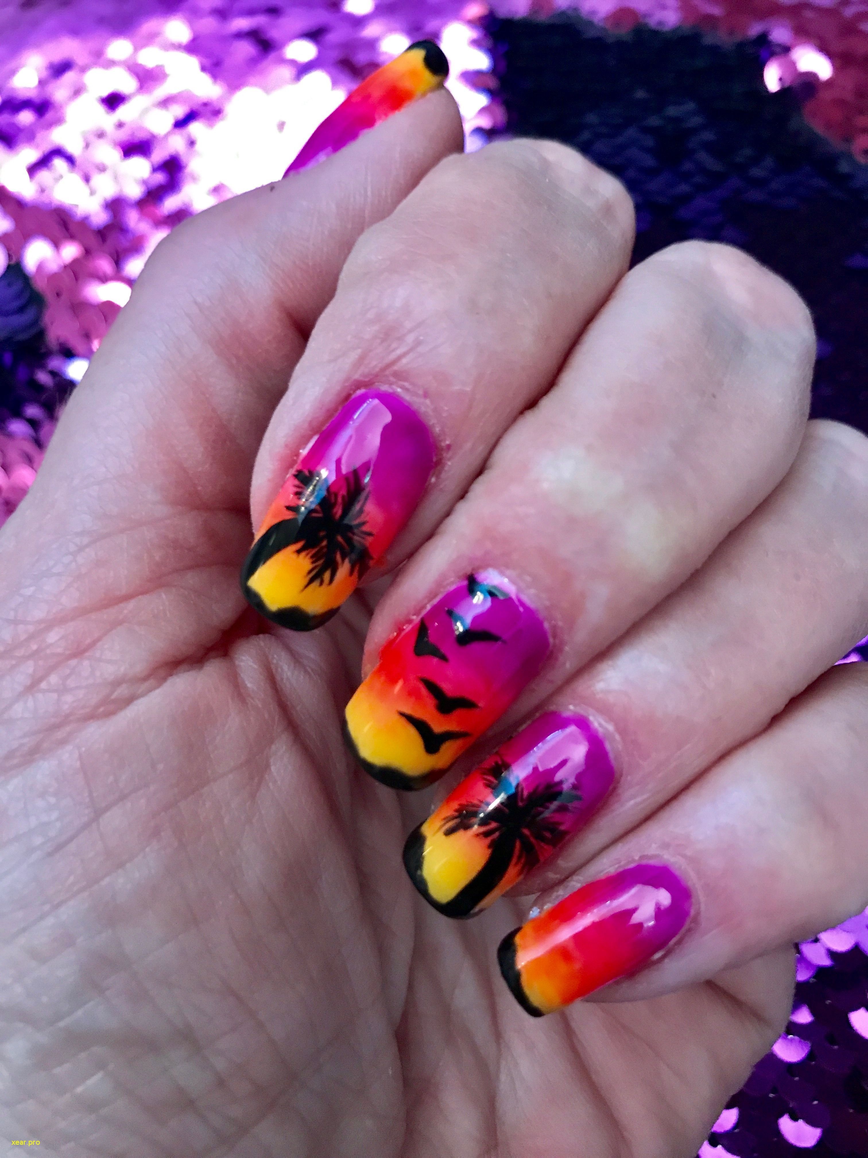 Tropical Sunset Nails Ideas