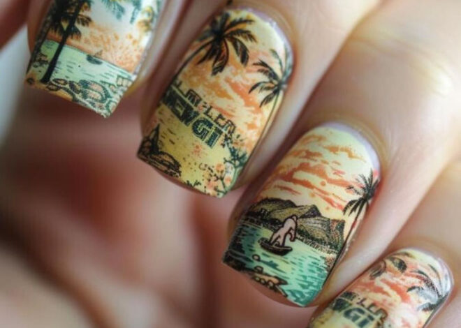 Vintage Postcard Nails Ideas