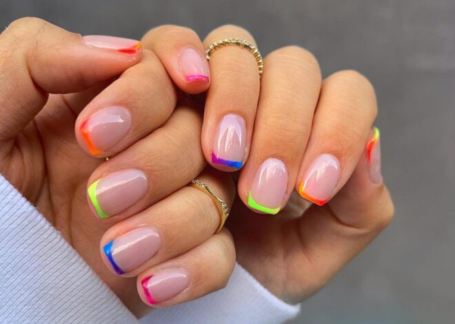 Bright Neon Tips Nails Ideas