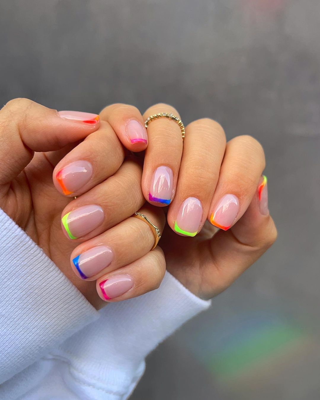 Bright Neon Tips Nails Ideas