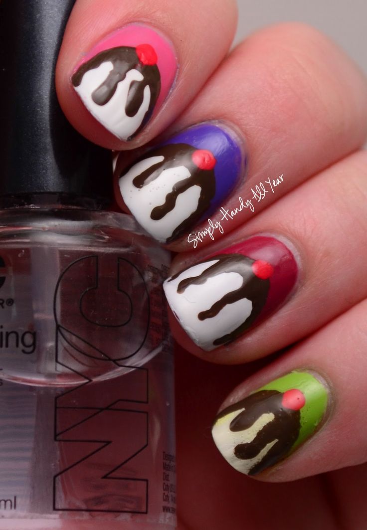 Playful Ice Cream Sundae Nails Ideas