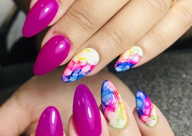 Artistic Ink Blot Nails Ideas