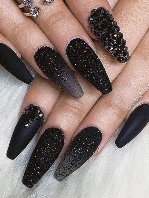 Matte And Shimmer Nails Ideas