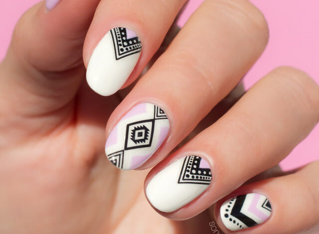 Bold Aztec Patterns Nails Ideas