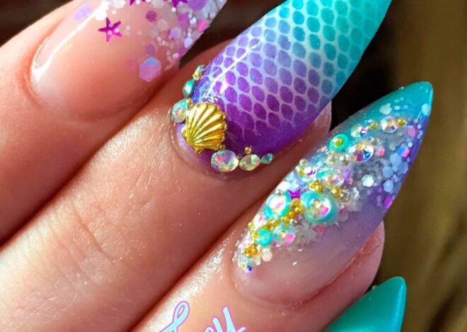 Underwater Mermaid Scales Nails Ideas