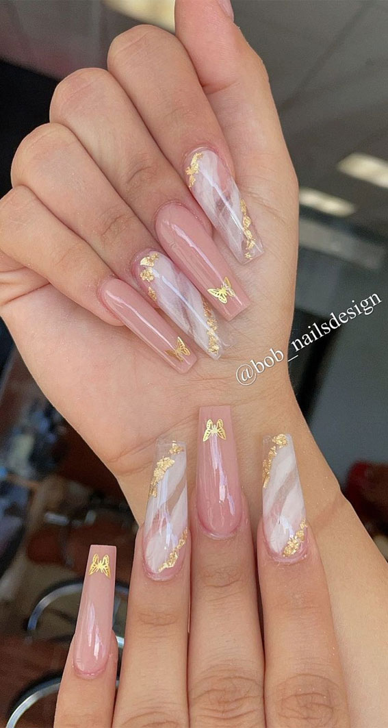 Pink Marble Nails Ideas