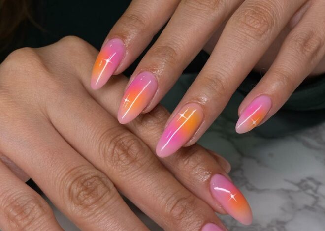 Tropical Sunset Ombre Nails Ideas