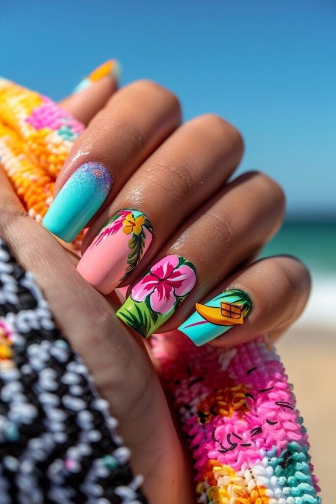 Tropical Paradise Nails Ideas