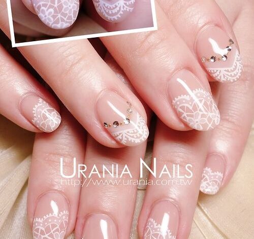 Vintage Lace And Ribbon Nails Ideas