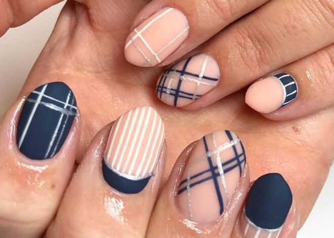 Plaid Pattern Nails Ideas