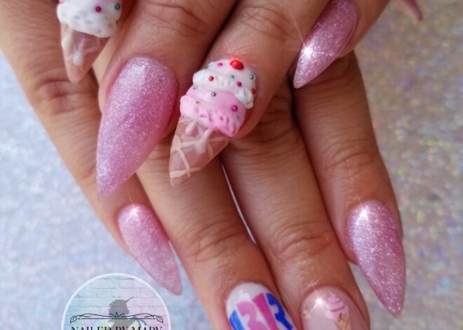 Playful Ice Cream Cone Nails Ideas