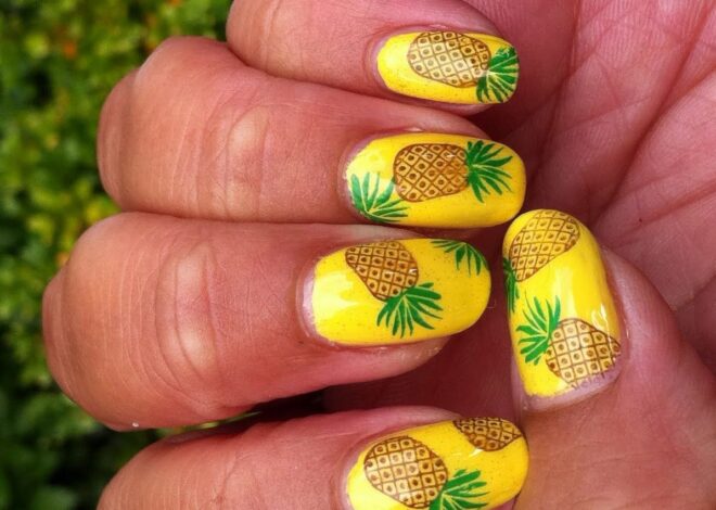 Tropical Pineapple Delight Nails Ideas