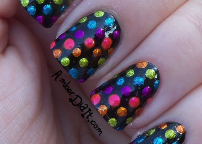 Playful Rainbow Polka Dot Nails Ideas