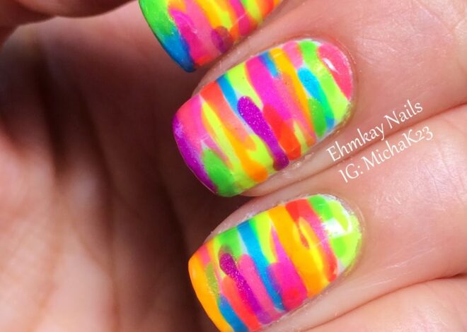 Playful Rainbow Stripe Nails Ideas