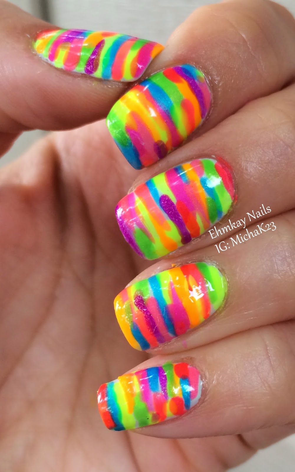 Rainbow Stripes Nails Ideas