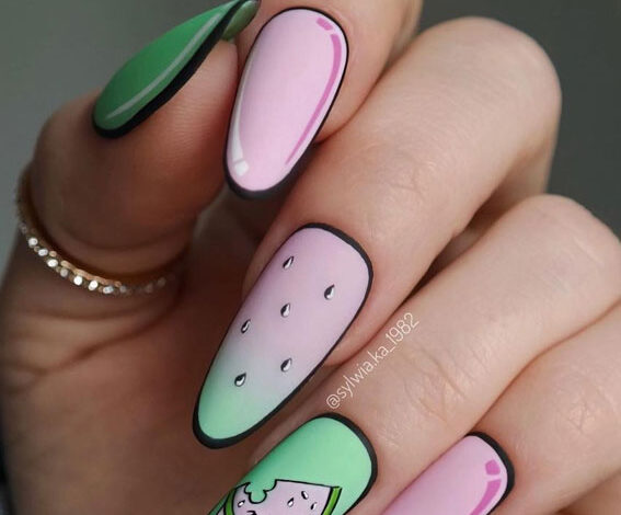 Vibrant Watermelon Nails Ideas