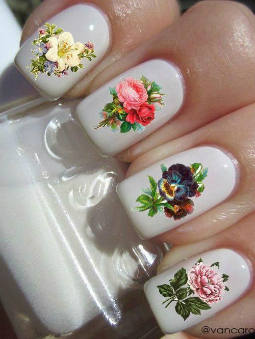 Vintage Floral Nails Ideas